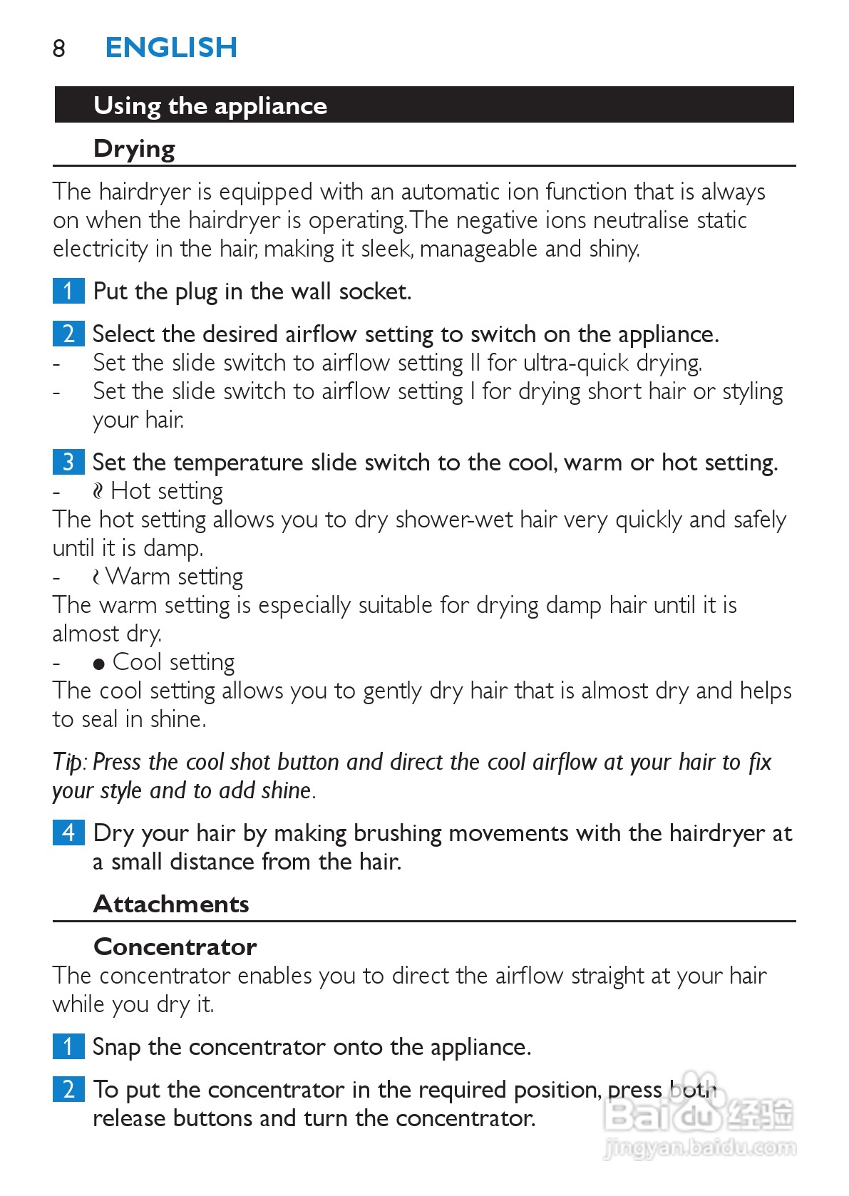 philips HP4867电吹风说明书:[1]