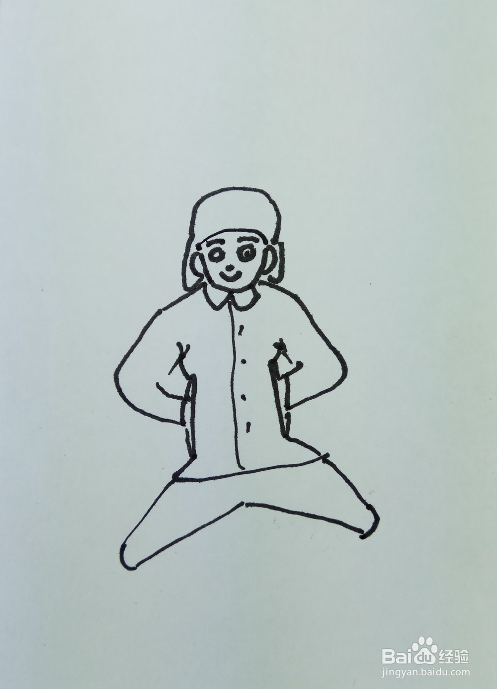 怎样画简笔画跨腿叉腰的人？