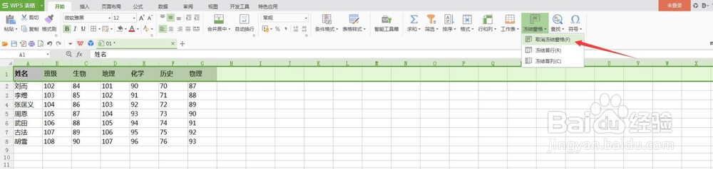 WPS表格是怎么冻结窗口