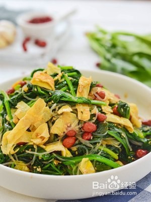 凉拌粉丝菠菜 怎么做