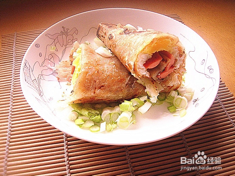 煎蛋火腿肠手抓饼