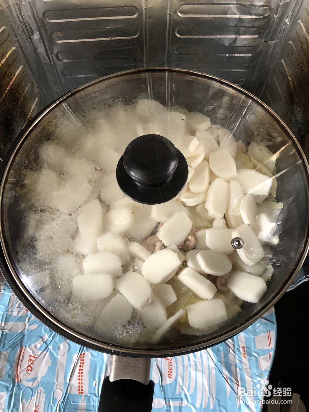 香气满满的黄芽菜肉丝年糕