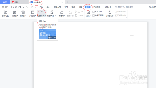 WPS office 2022文字处理如何设置纸张方向