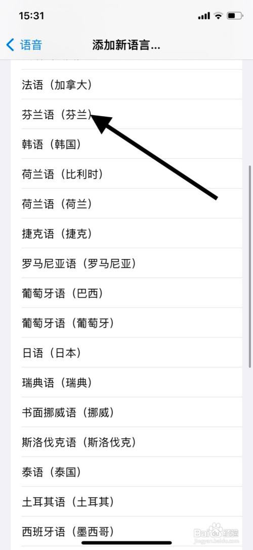 iPhone旁白“芬兰语（芬兰）”转子语言怎样增添