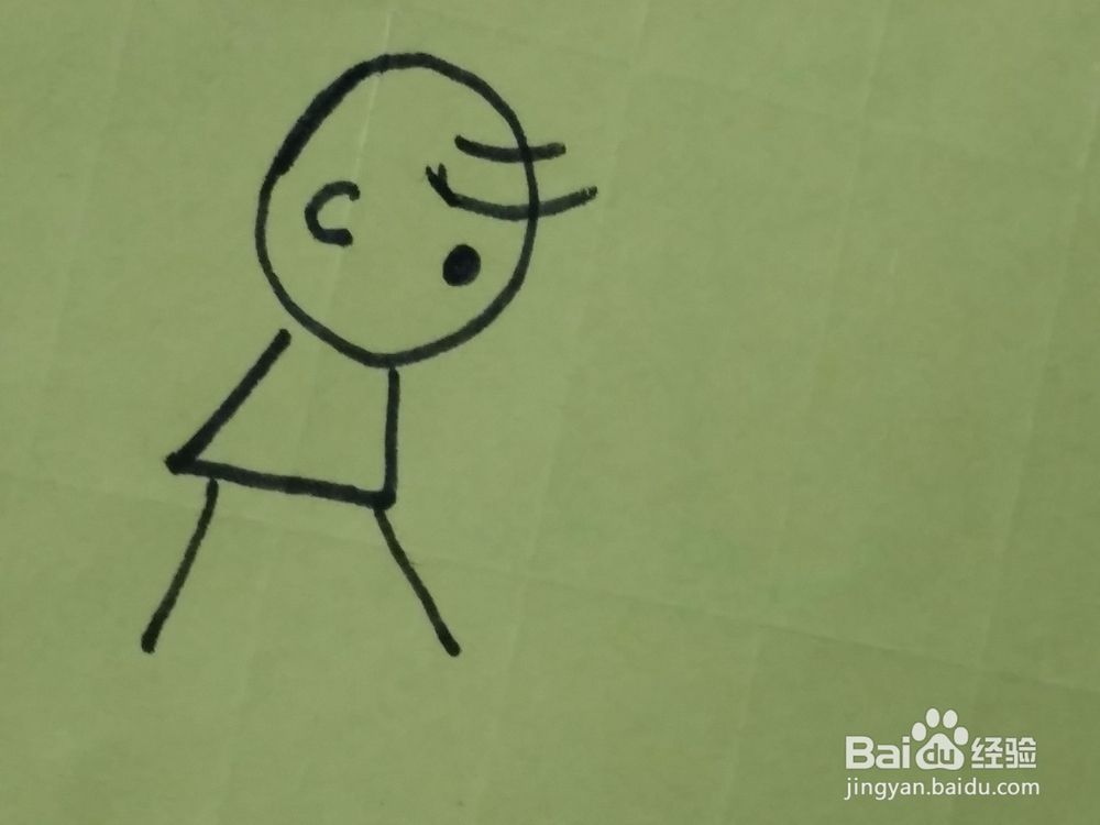 练武的小男孩线条简笔画