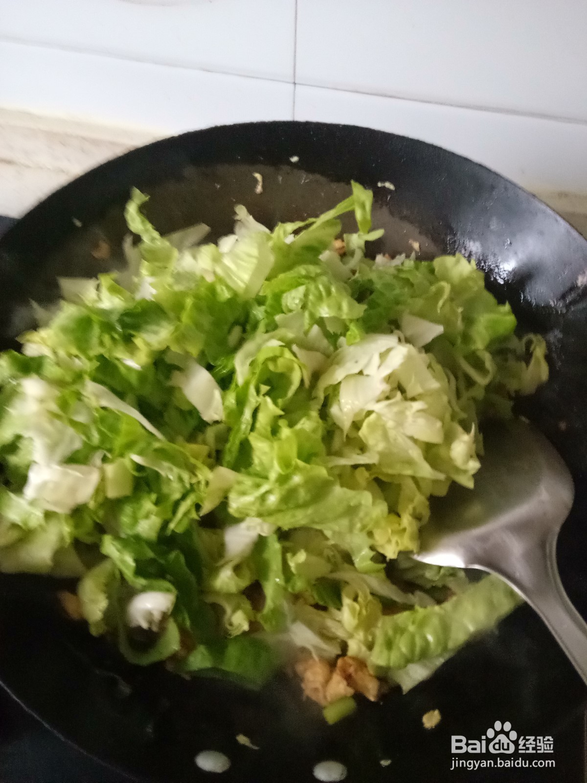 大葱鸡蛋酱炒生菜