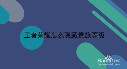 王者荣耀怎么隐藏贵族等级