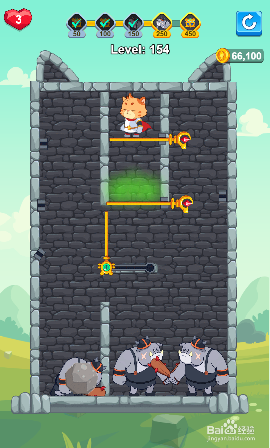 怎样通过Cat Game-How To Loot的Level：154