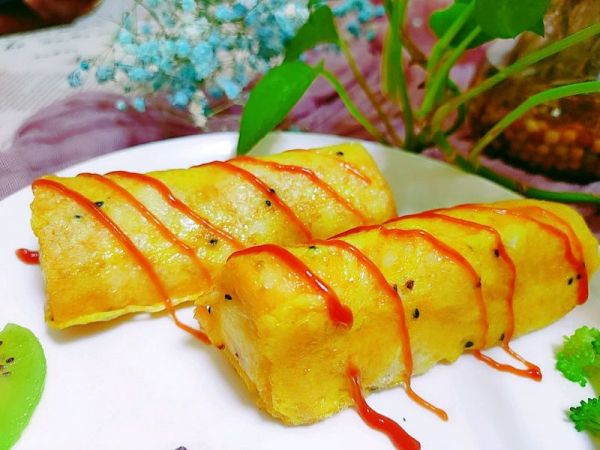 快手营养早餐香蕉吐司卷