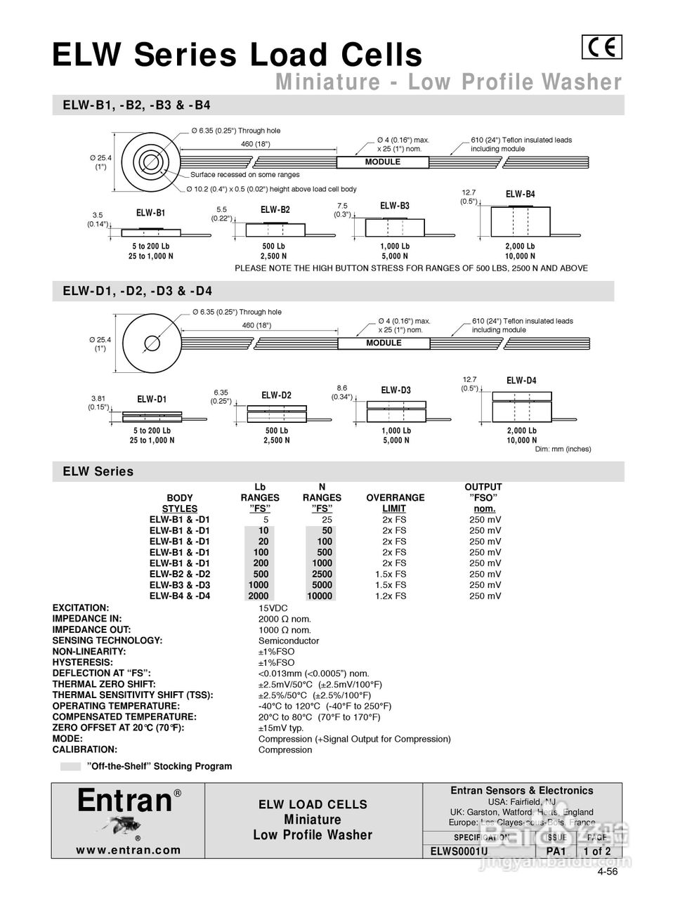 MEAS-精量电子ELW压力传感器说明书