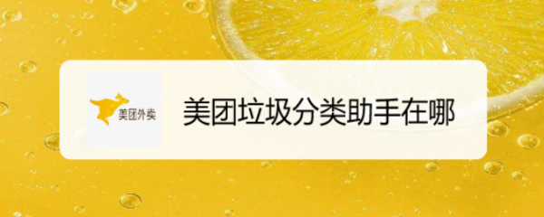 美团垃圾分类助手在哪