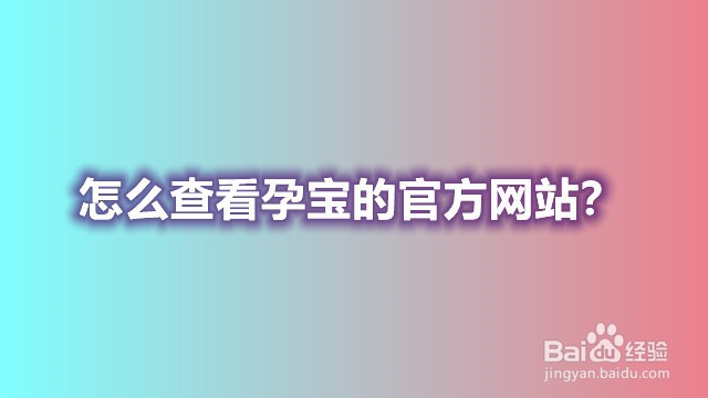 <b>怎么查看孕宝的官方网站</b>