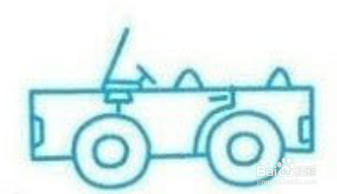 简笔画大全：[6]吉普车和敞篷吉普车绘制