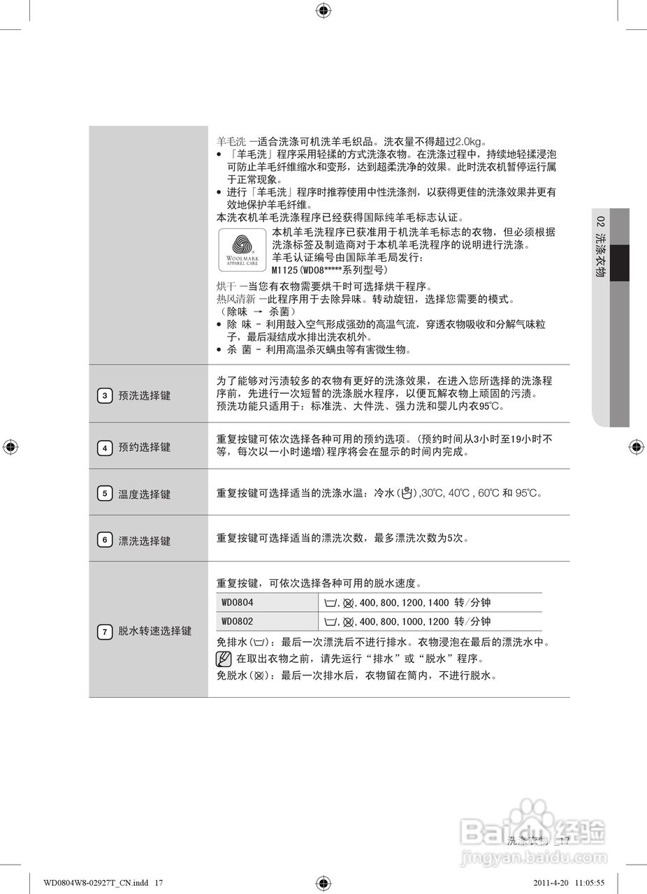 三星WD0804W8N洗衣机使用说明书:[2]