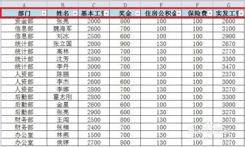 Excel中数据筛选的应用