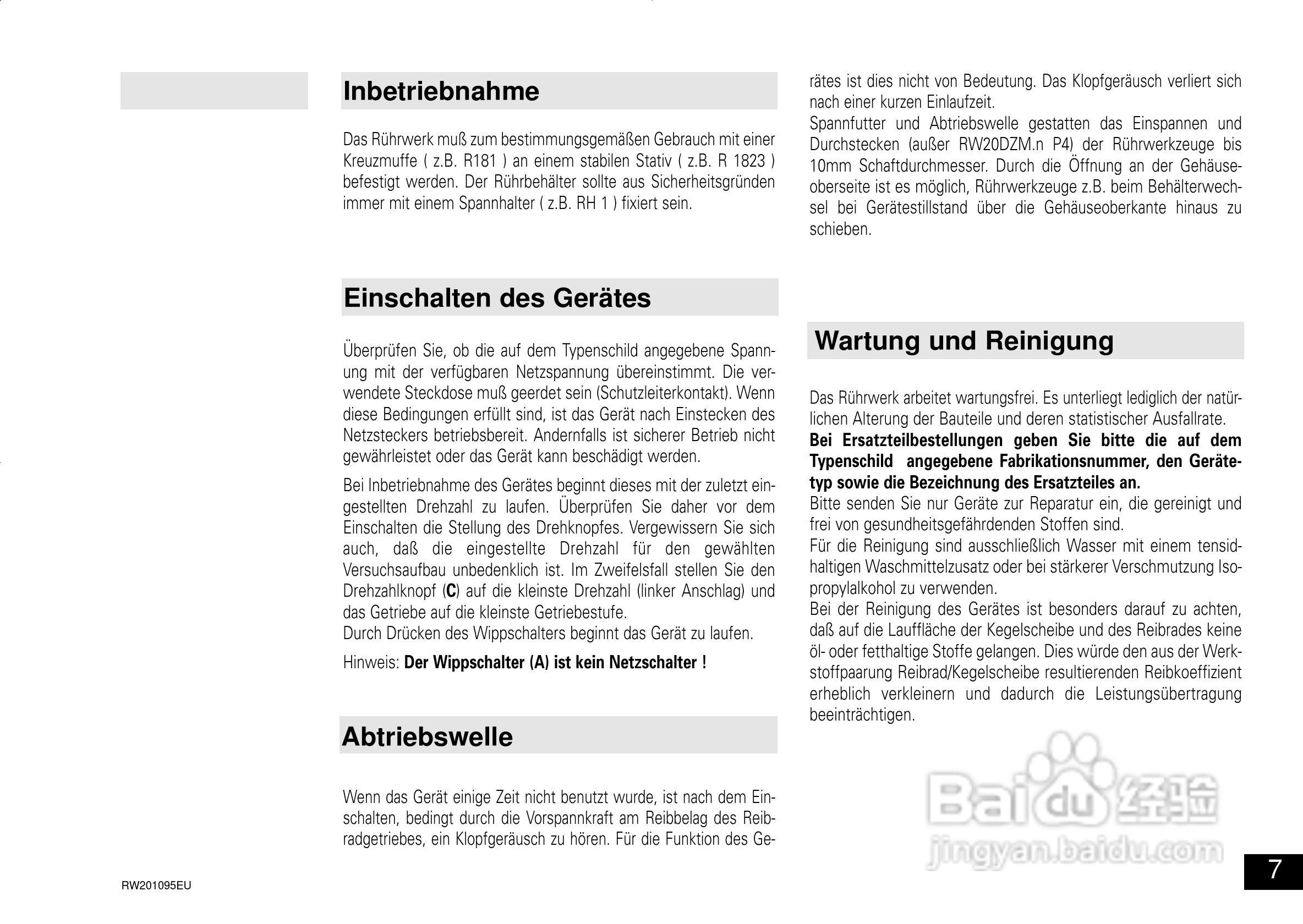 IKA RW 20.n 顶置式机械搅拌器使用说明书:[1]