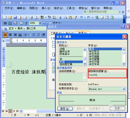 Word2003教程：如何设置自定义Word中的快捷键