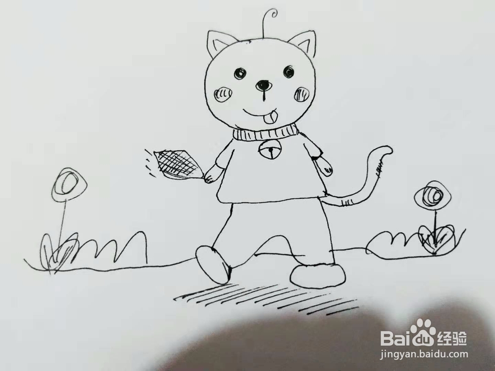 爱吃鱼的小猫咪简笔画怎么画呢？