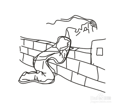 孟姜女长城的简笔画