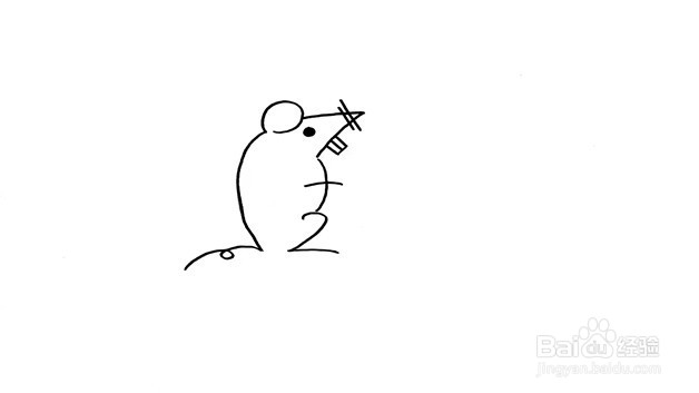 红色小老鼠简笔画