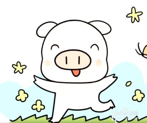 怎么画春天快乐的小猪