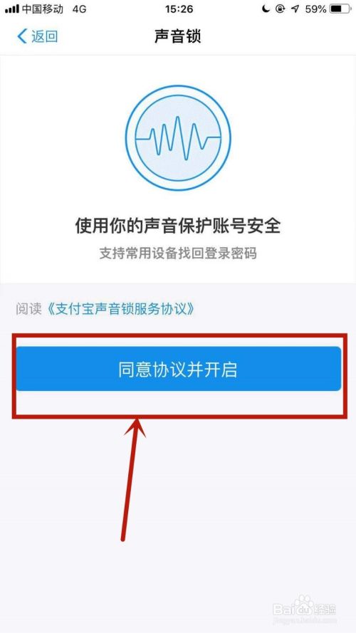 如何开启支付宝的声音锁？