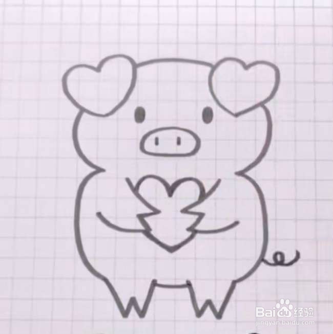 #我来了#简笔画表白猪怎么画