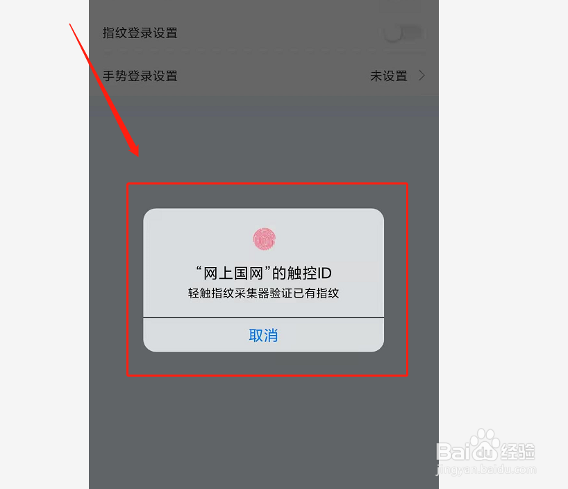 网上国网如何设置指纹的登录
