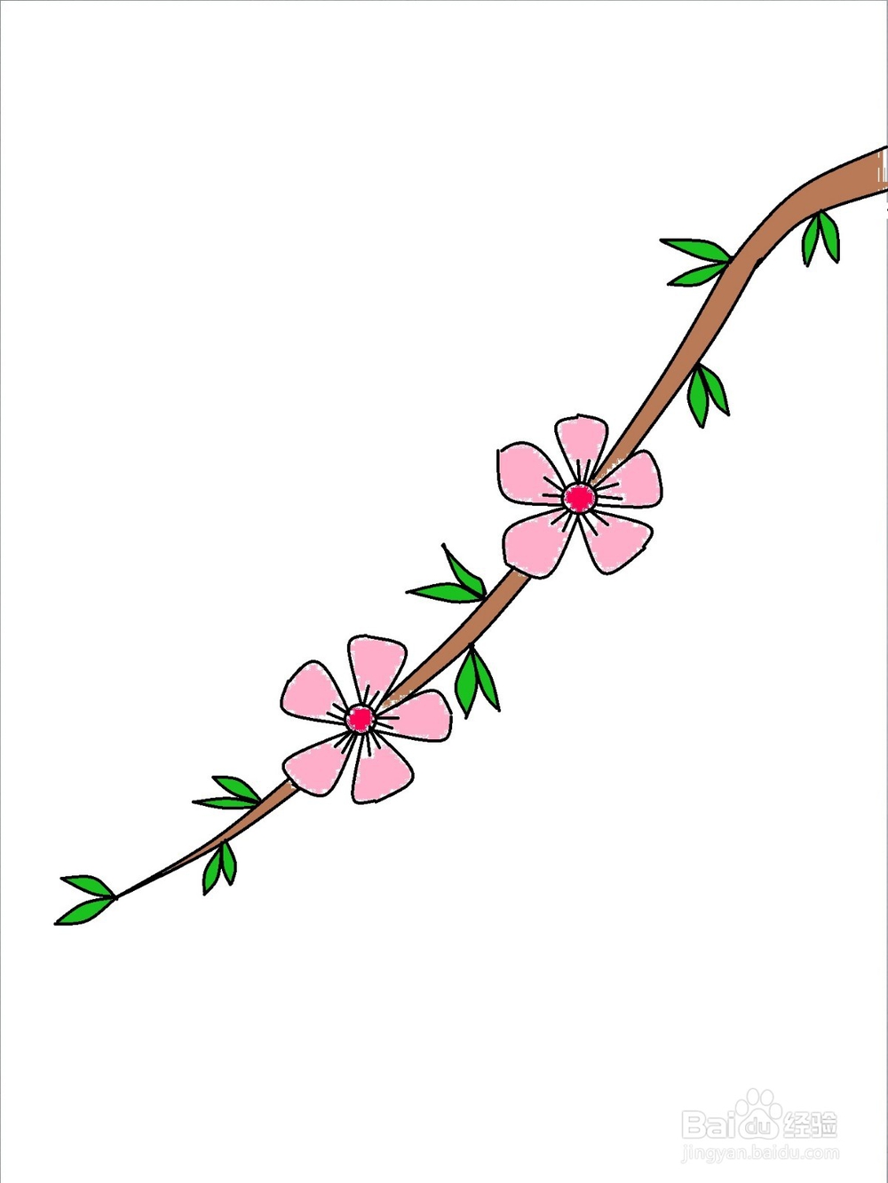 春天桃花的画法