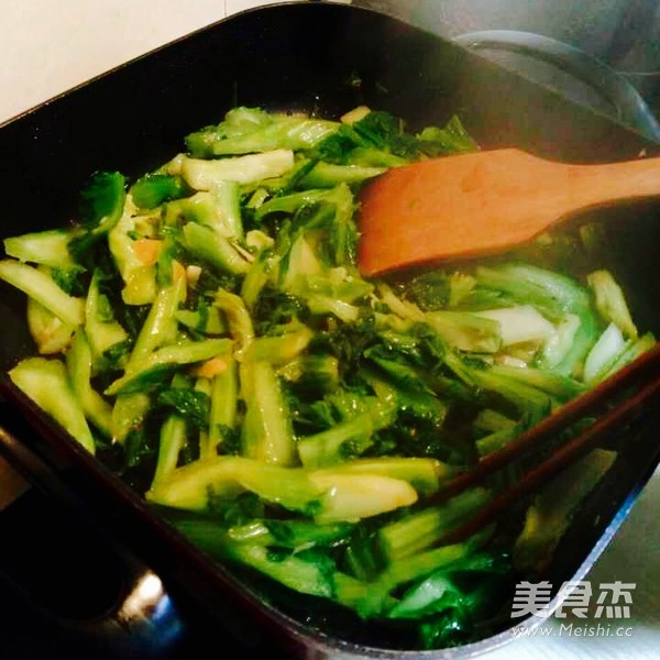 鸡油炒芥菜的做法
