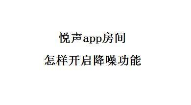 悦声app房间怎样开启降噪功能