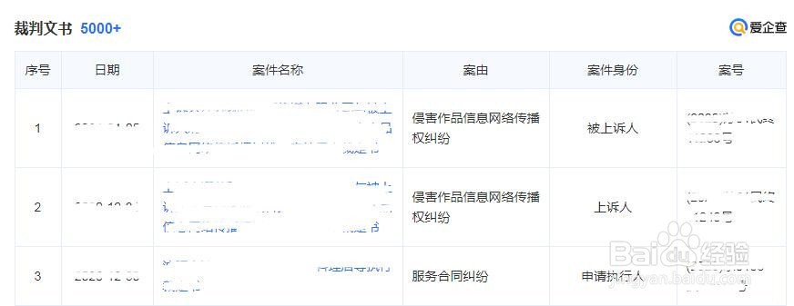 爱企查怎样查看企业受过的裁判文书