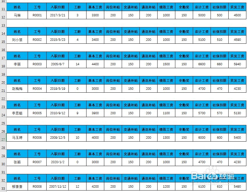 Excel中如何制作工资条（方法2）？