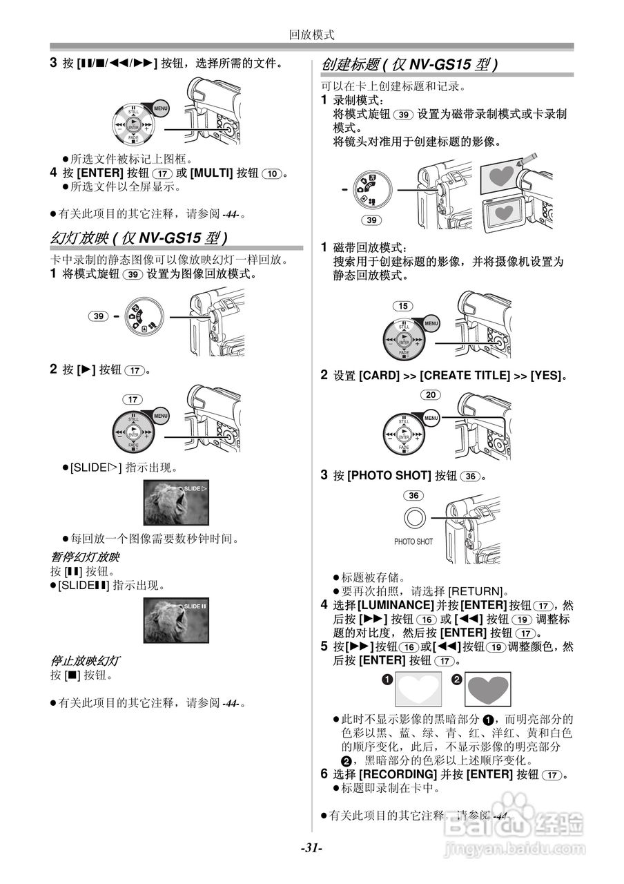 Panasonic数码摄像机NV-GS11GC/GK NV-GS15GC/GK使用说:[4]