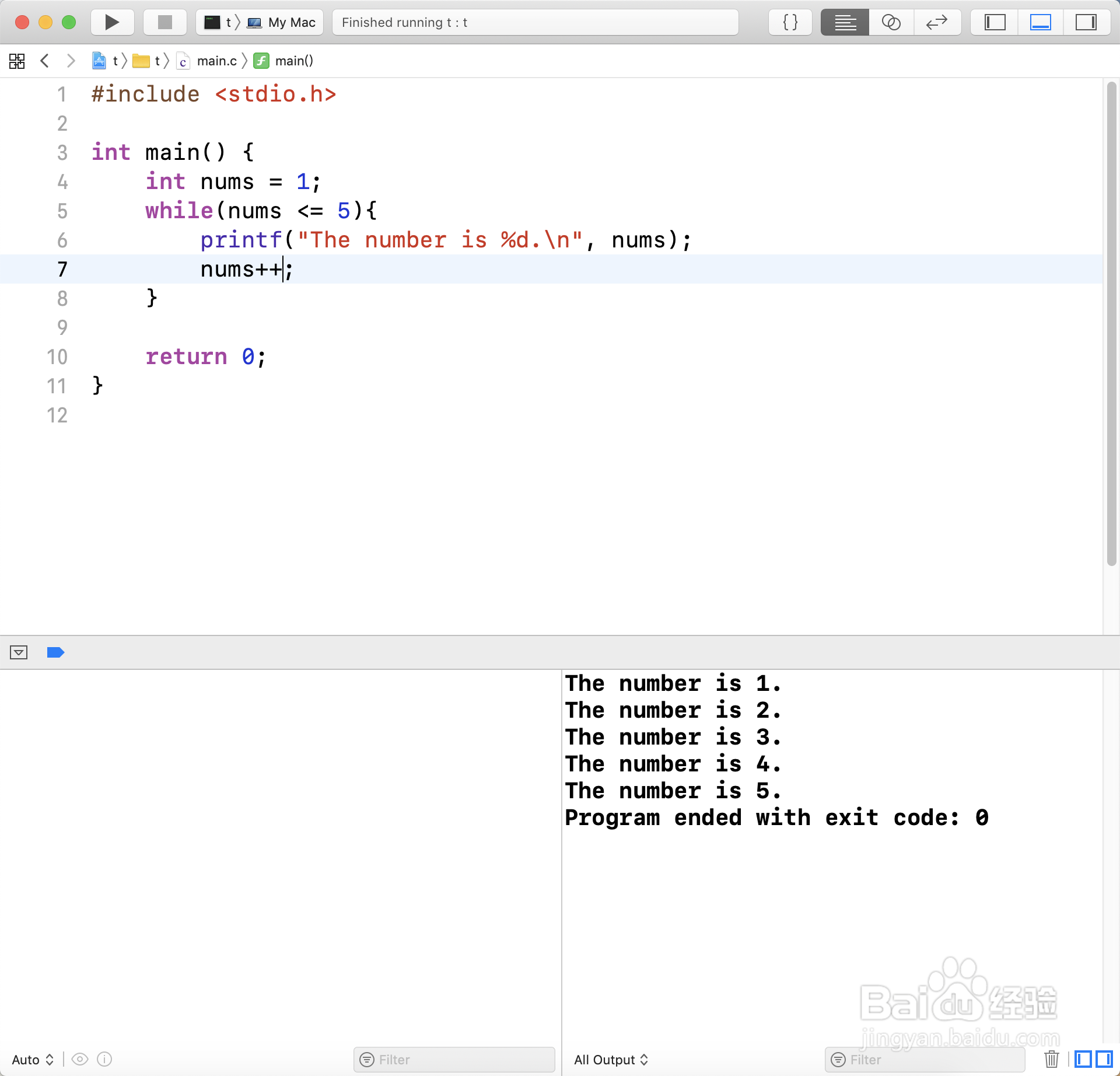 如何使用c语言的while循环