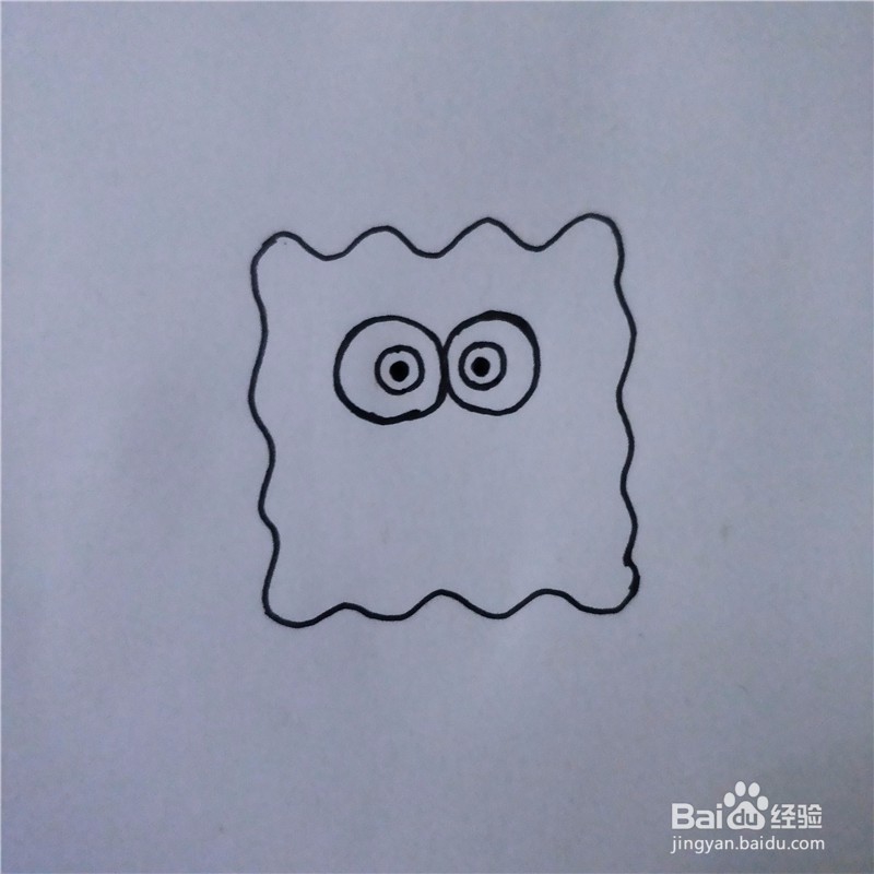 怎么画海绵宝宝的简笔画？