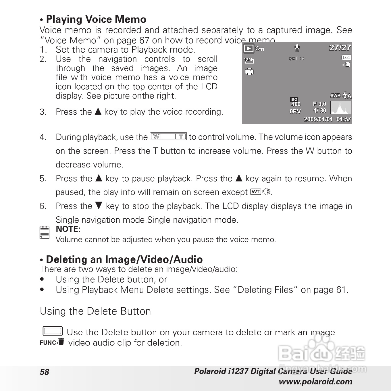 宝丽来Polaroid i1237数码相机使用说明书:[6]