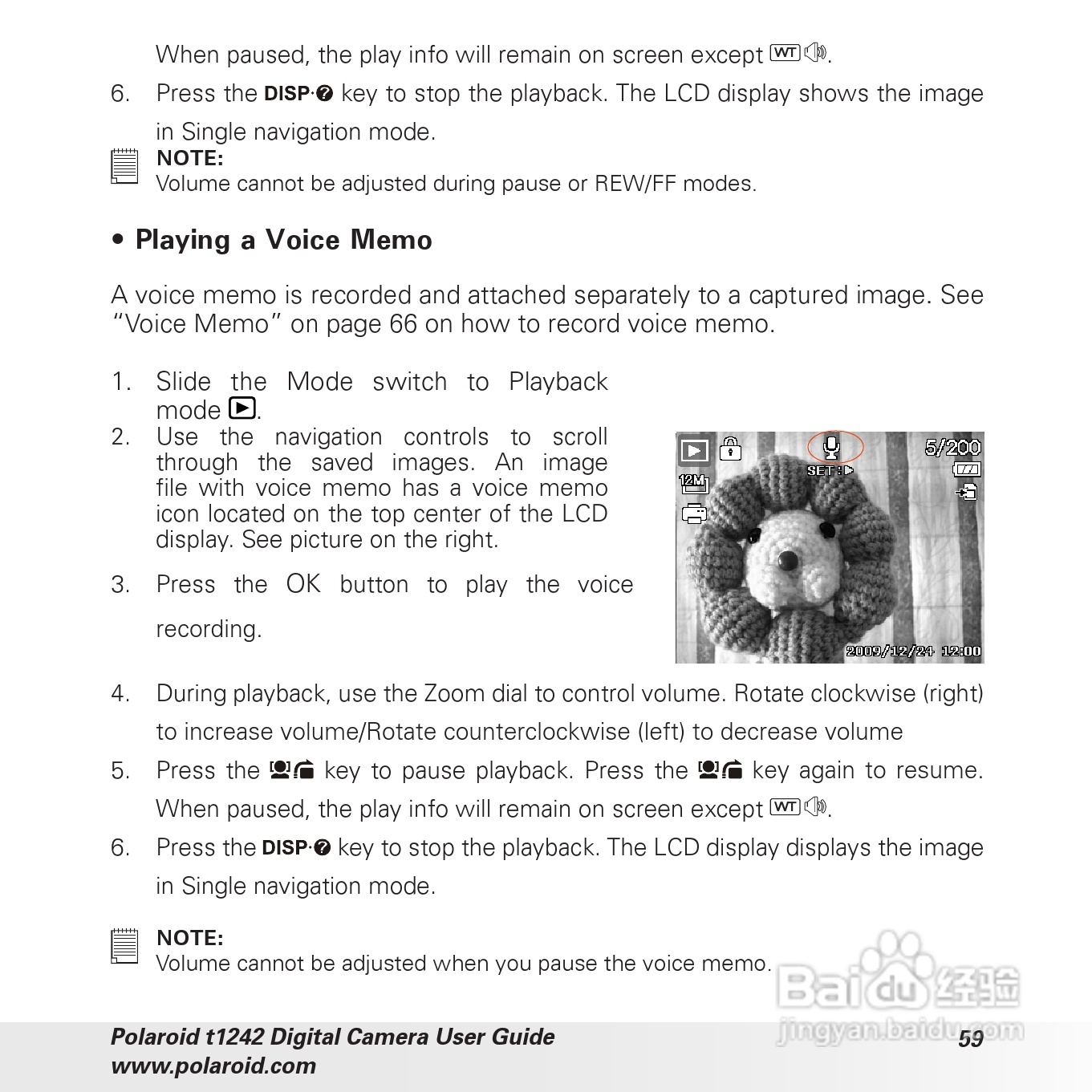 宝丽来Polaroid t1242数码相机使用说明书:[6]