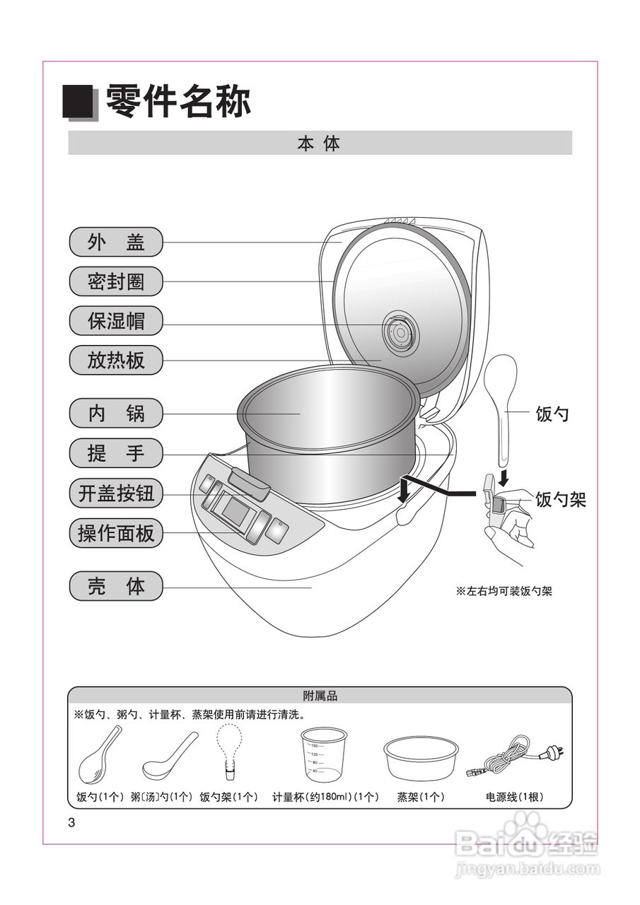 奔腾电饭煲使用步骤图片