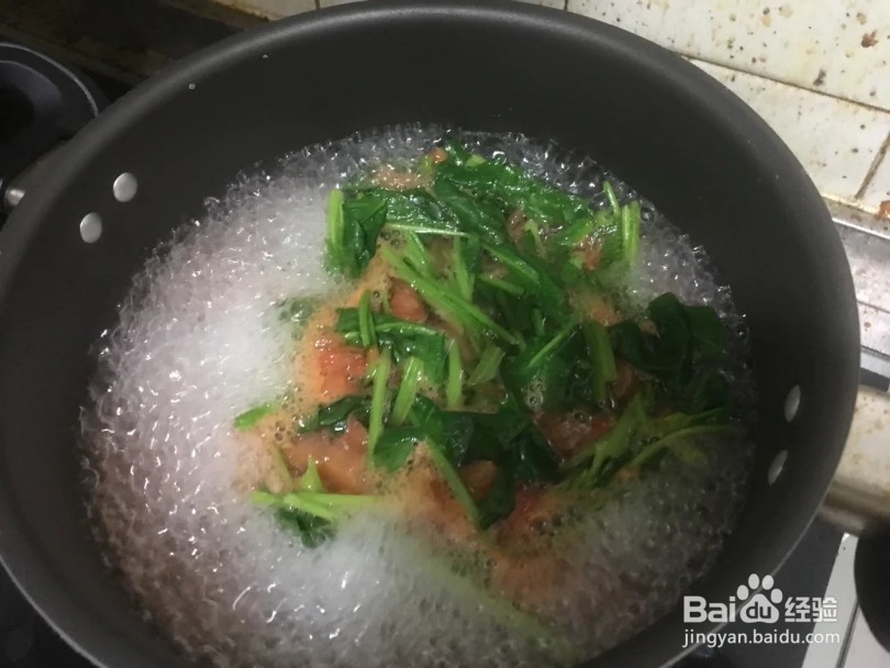 菠菜西红柿鸡蛋汤的做法