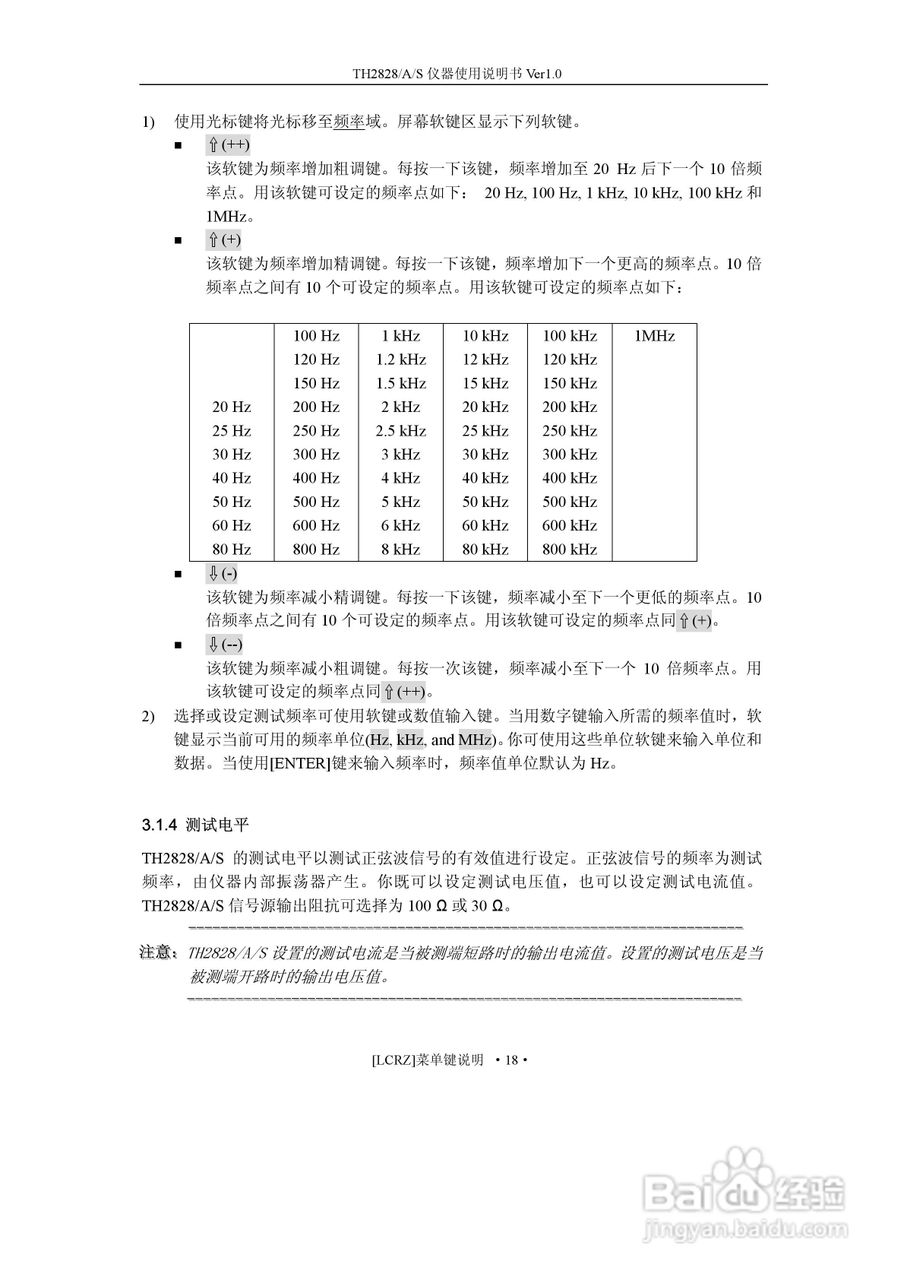 锦流源电子TH2828/TH2828A/TH2828S元件参数分析仪说明:[4]