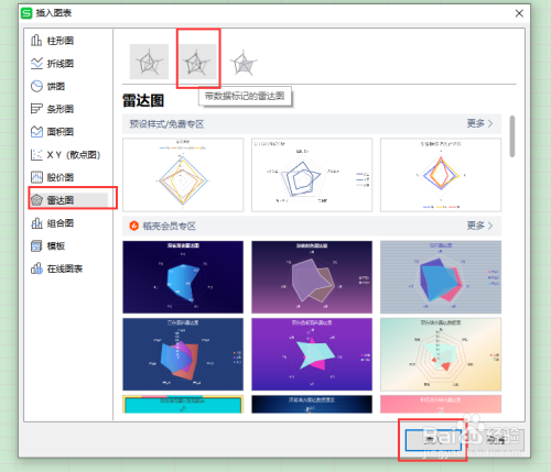 如何在wps表格中製作雷達圖