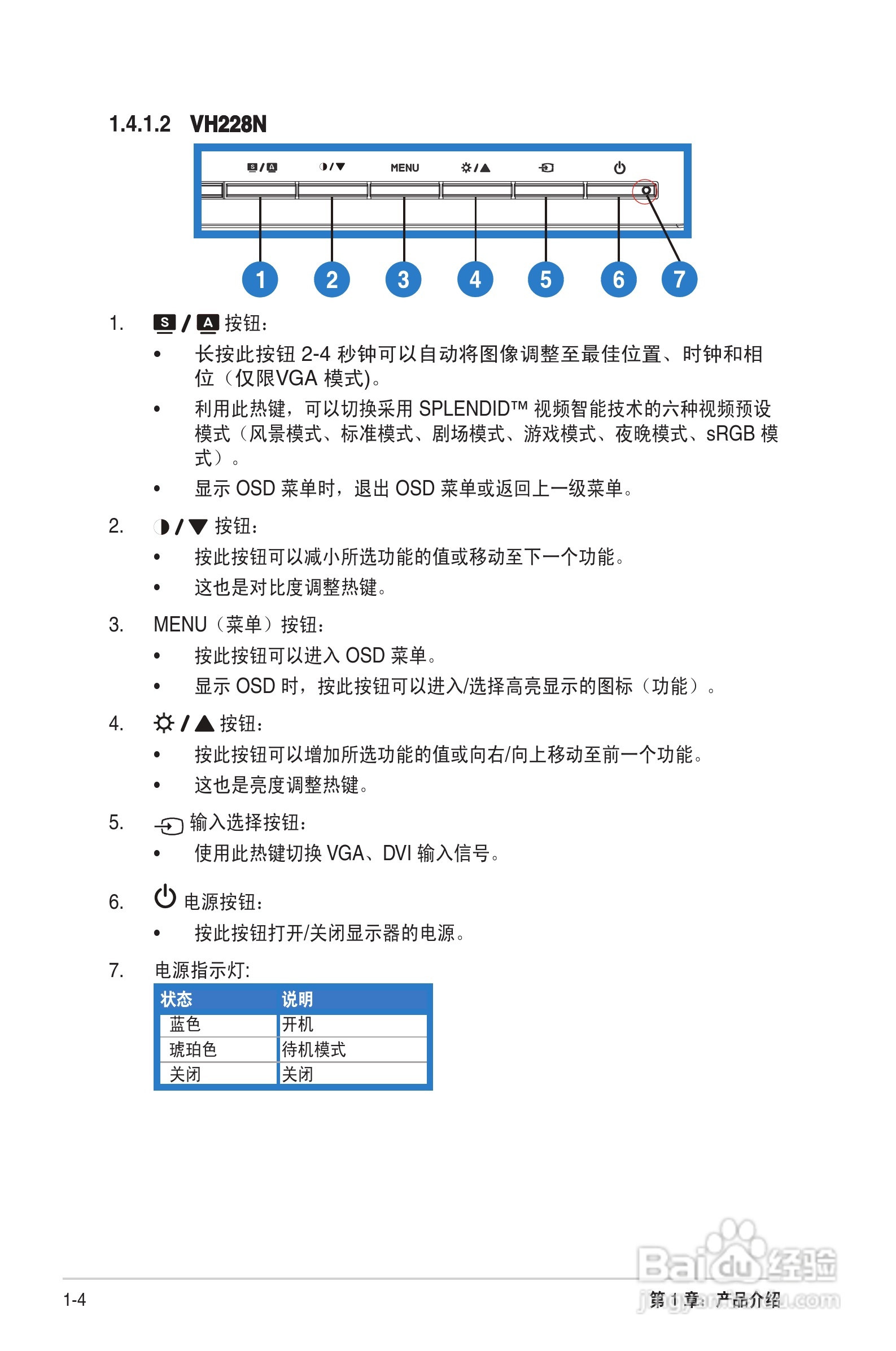 华硕VH228液晶显示器使用说明书:[1]