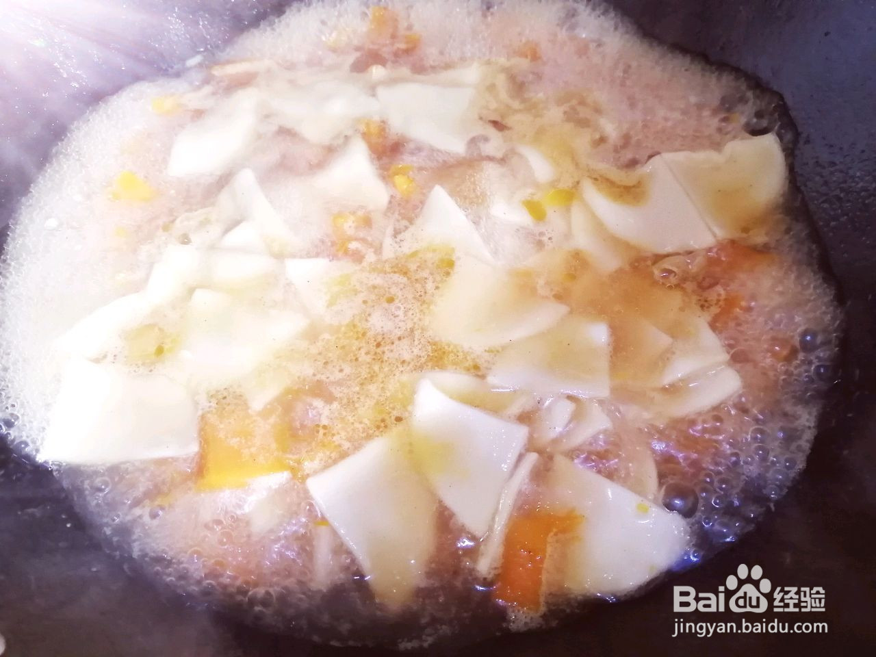 南瓜汤面片的做法