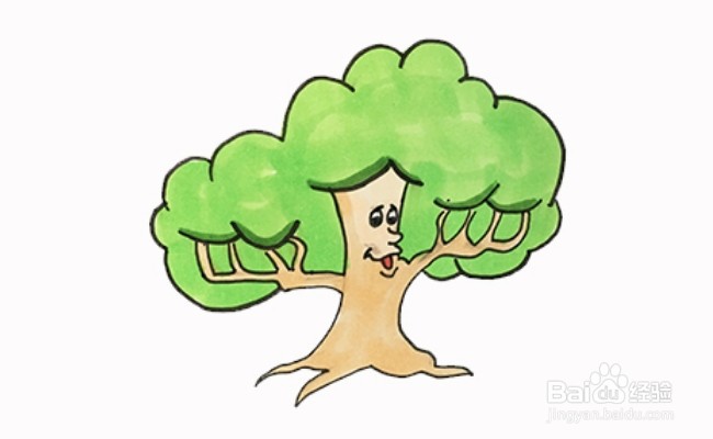 怎么画卡通的树？