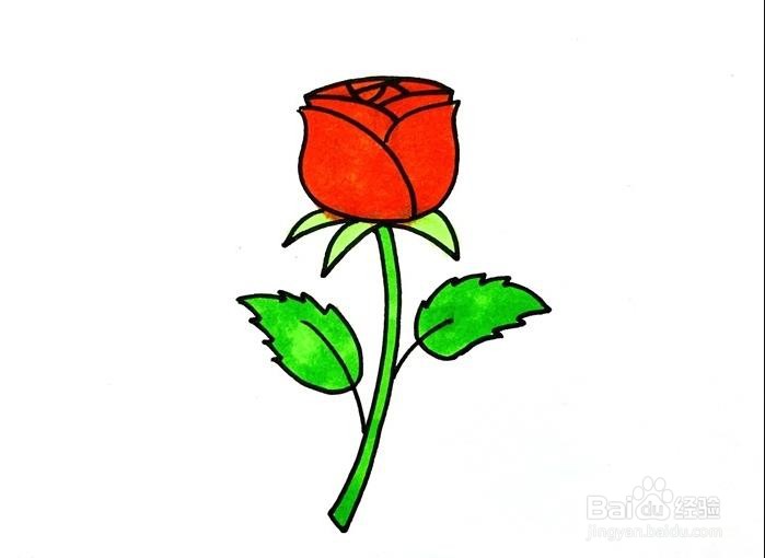 卡通玫瑰花的画法