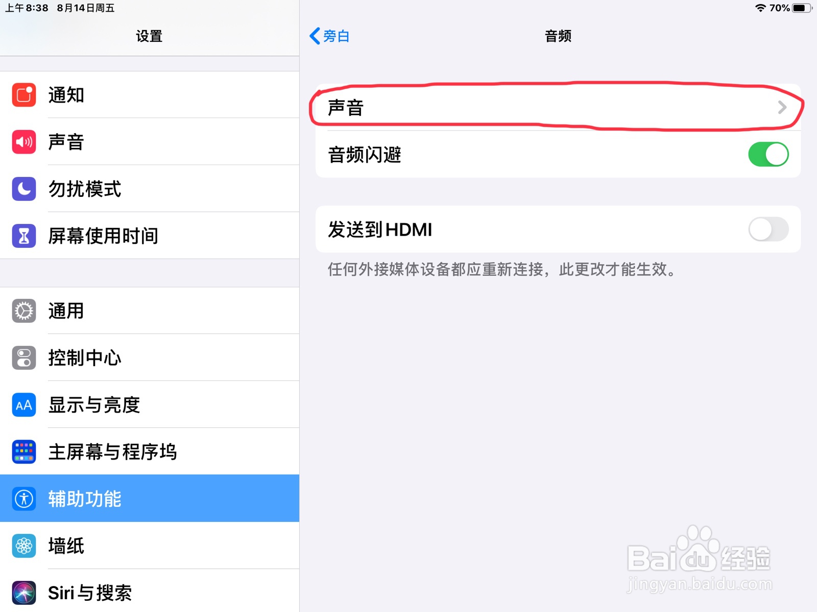 iPad怎么在旁白设置项目已载入的预览