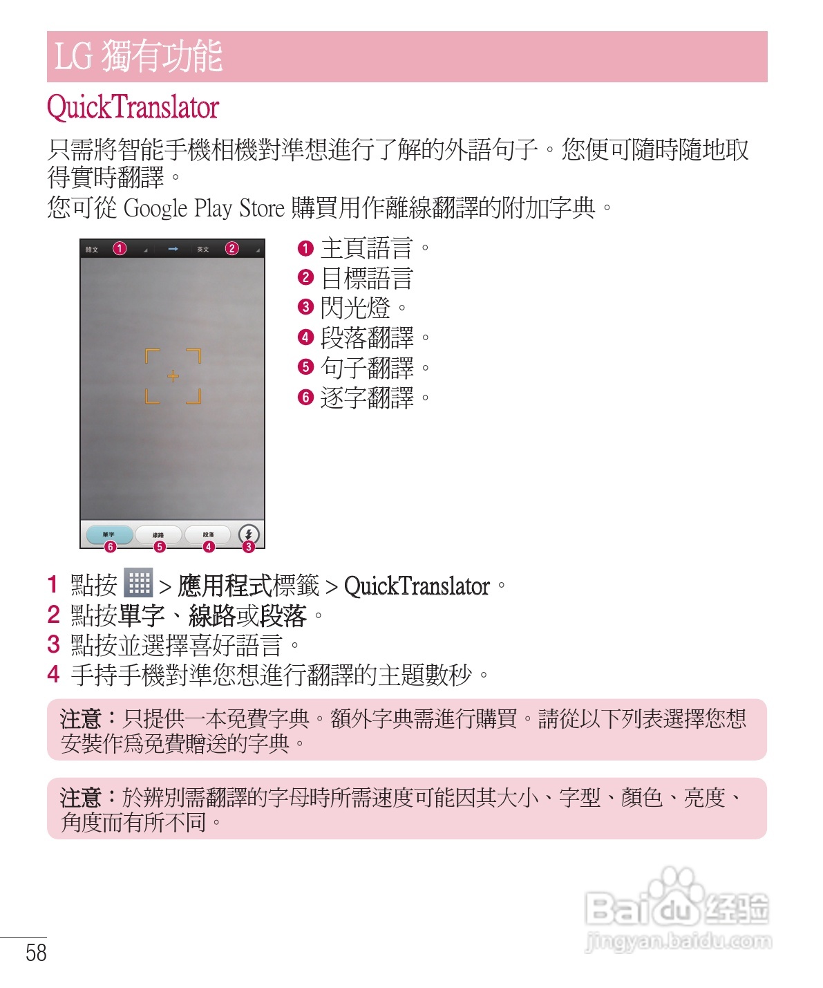 LG E975手机使用说明书:[6]