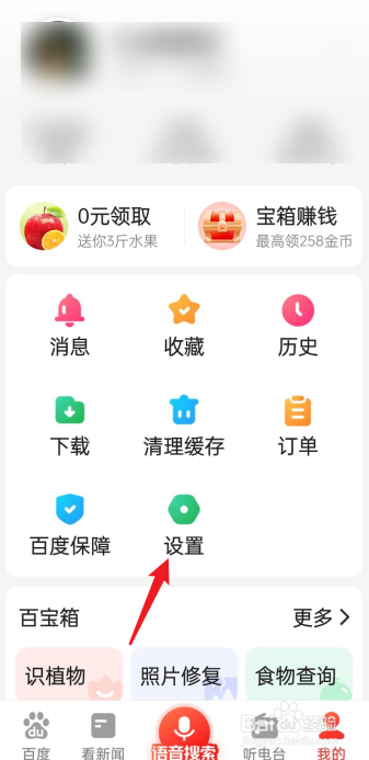 百度大字版如何打开推荐识图功能