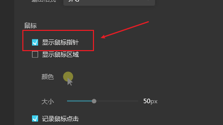 傲软录屏显示鼠标指针